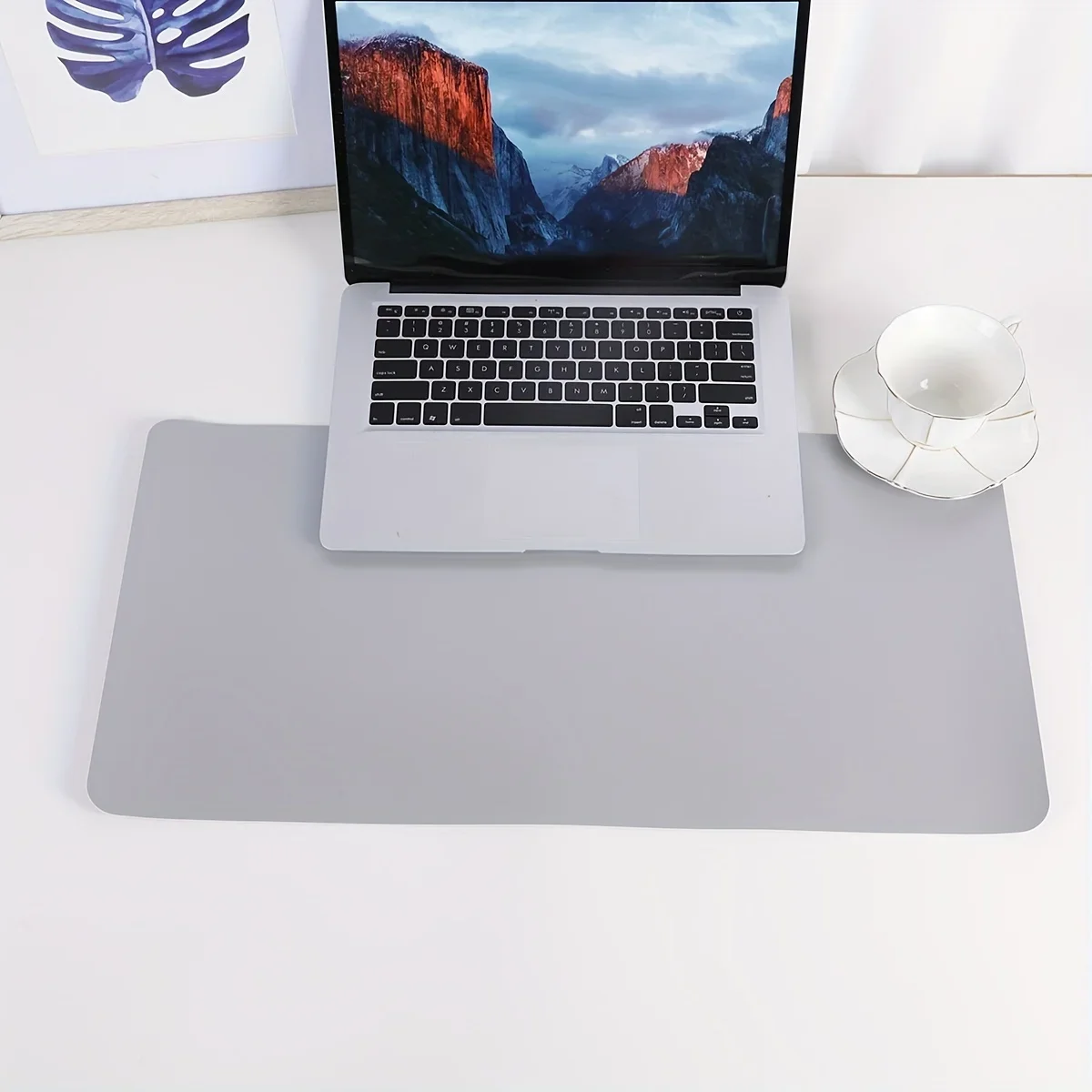 1pc-Dual purpose mouse pad for office desk and writing desk, made of synthetic leather PU material, waterproof and dustproof.