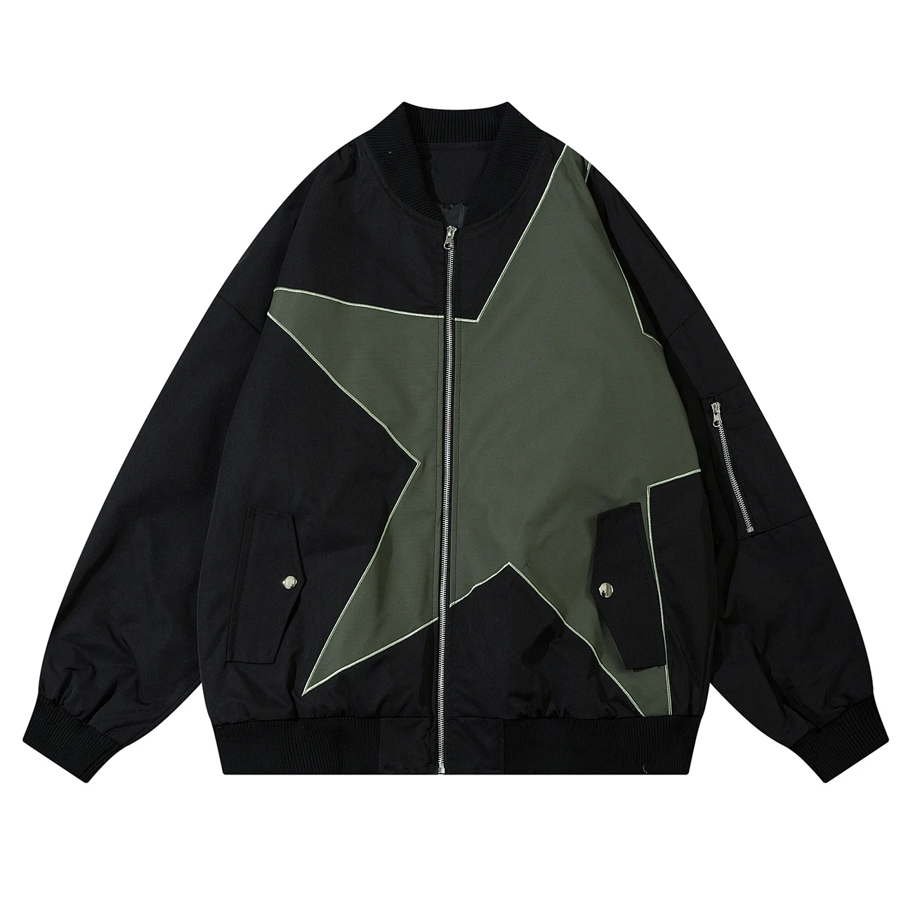 

LACIBLE Star Embroidery Zipper Jacket 2023 New Design Thin Jacket Spring Autumn Coat Men Women Outdoor Vintage Casual Jacket