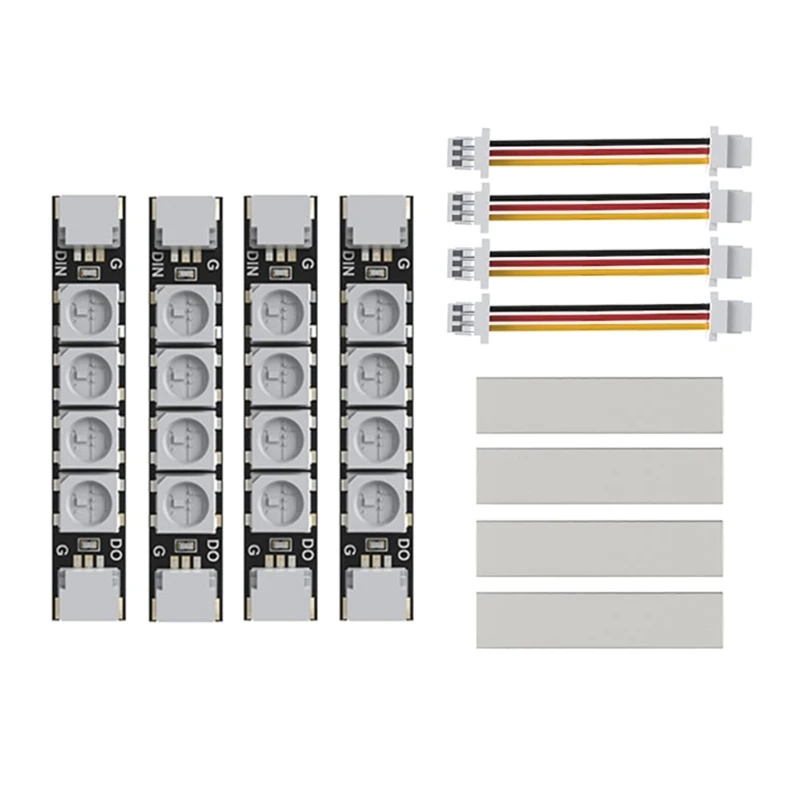Bandes lumineuses LED programmables 2812 pour drone FPV - Lot de 4