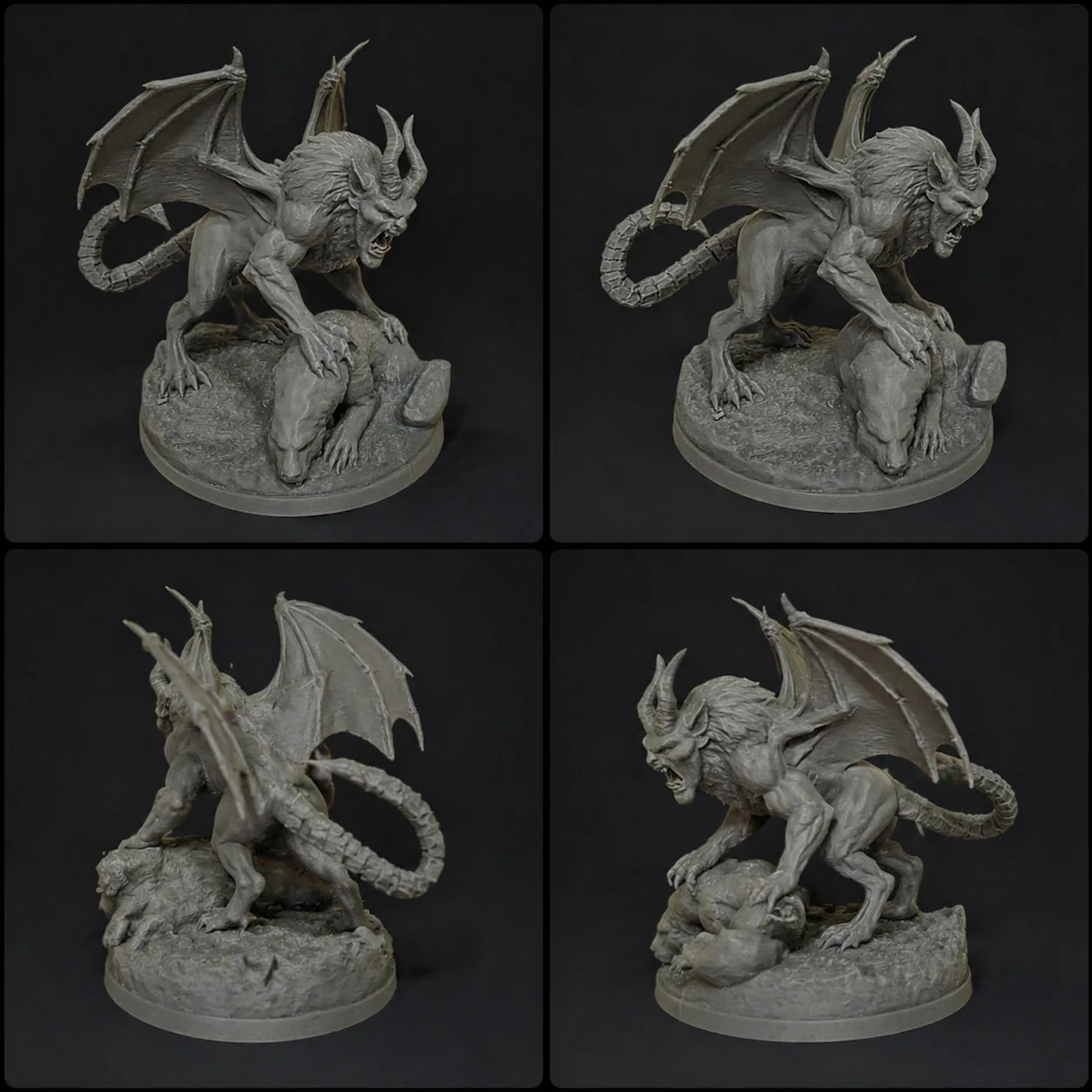 Abyss Demon: Expressive 3D Printed Statue in Suppressing Pose