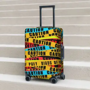 Birds Of Prey Caution Tape Suitcase Cover Vacation Crime Scene Useful Luggage Supplies Business Protection