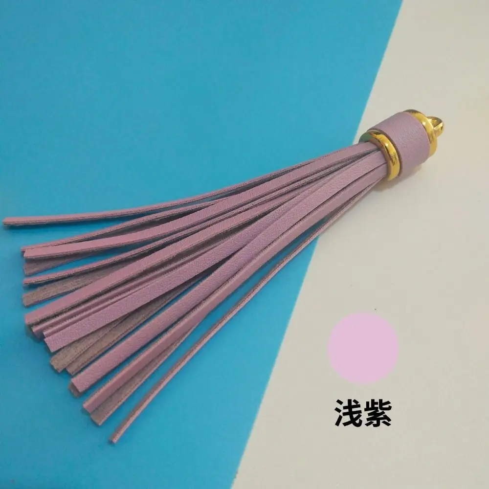 2/24 PCS Colorful PU Tassels 3.9 inch Faux Leather Tassel with Golden Caps for Craft Jewelry Making and Key Chain
