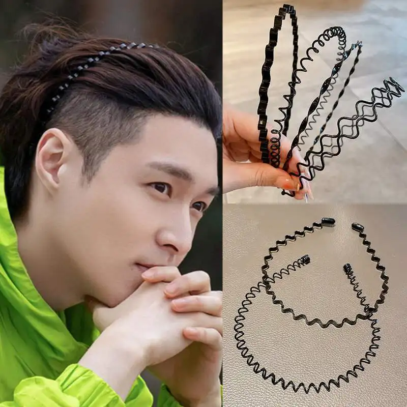 1-3Pcs Invisible Black Iron Metal Headband for Women Men Unisex Long Hair Sport Face Washing Wave Hairbands Hair Accessories New
