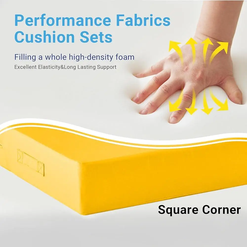 Waterproof Outdoor Cushions Set Patio Furniture Chair Memory Foam Padded Cushion Eco-friendly Garden Sofa Supportive Seat and 5