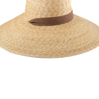 2023 New Wide Brim Beach Hats With Neck Tie For Women Large UV Protection Sun Hats Summer Big Brim Wheat Straw Hats Wholesale 6