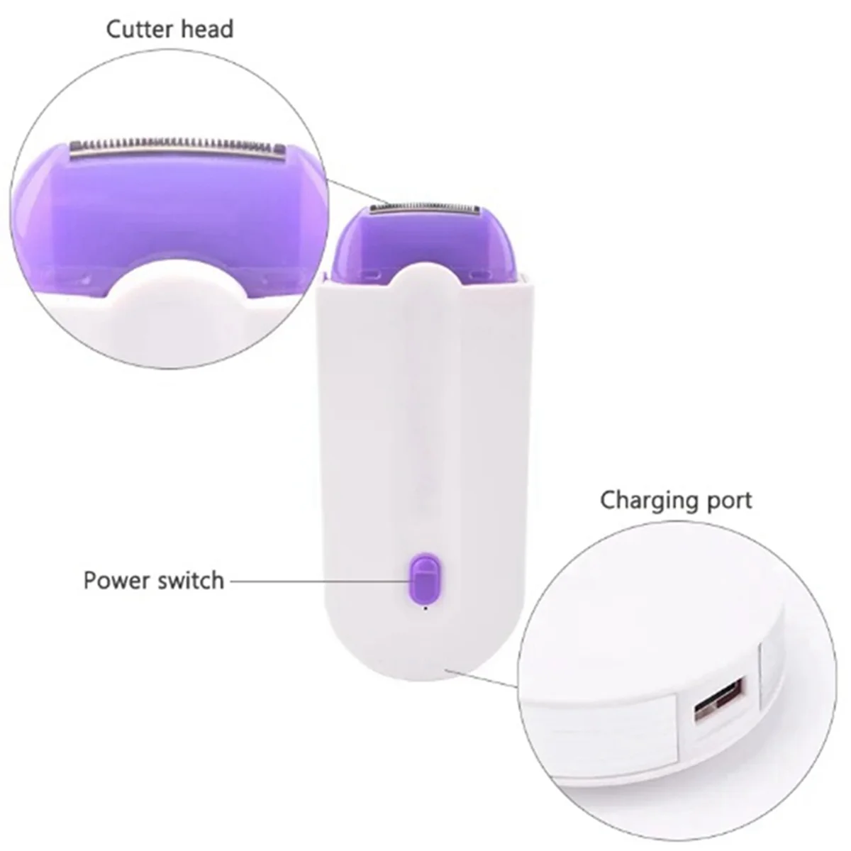 USB Rechargeable Women Epilator Portable Body Hair Shaver Rotary Face Leg Bikini Lip Depilator Hair Remover EU Plug