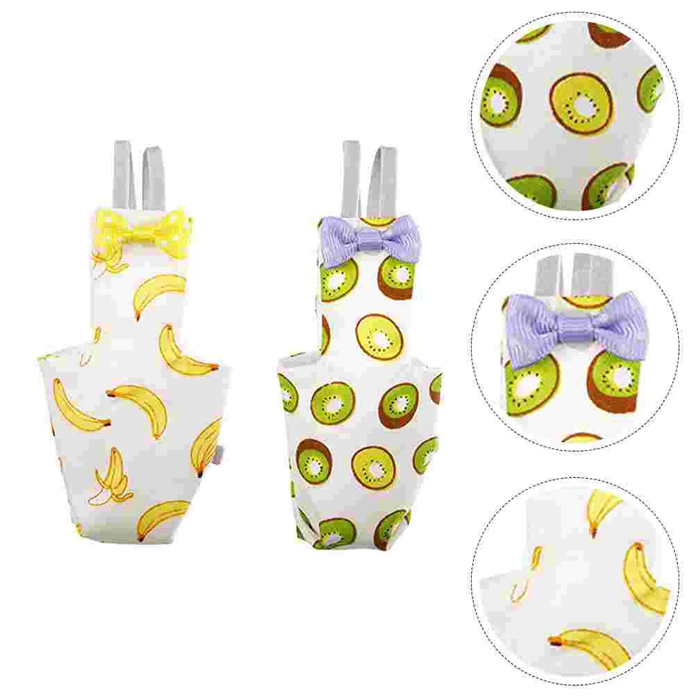 

2Pcs Bird Diaper With Bow Parrot Lovely Bird Parrot Washable Flight Suits For Parrot Macaw Budgies Parakeet Agapornis Cockatiel