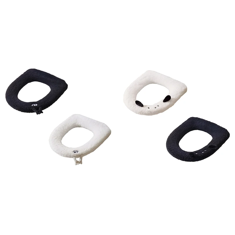 A60Z Top Plush Bathroom Mat Thickened Domestic Toilet Cushion Washable Toilet Seat Pad 2
