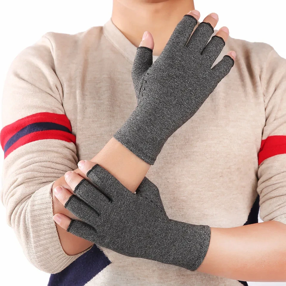 Anti-Arthritis Compression Gloves fingerless gloves compression gloves wrist support arthritis gloves 1 Pair Help Increase Circulation Reducing Pain Fingerless Gloves Arthritis Women Man