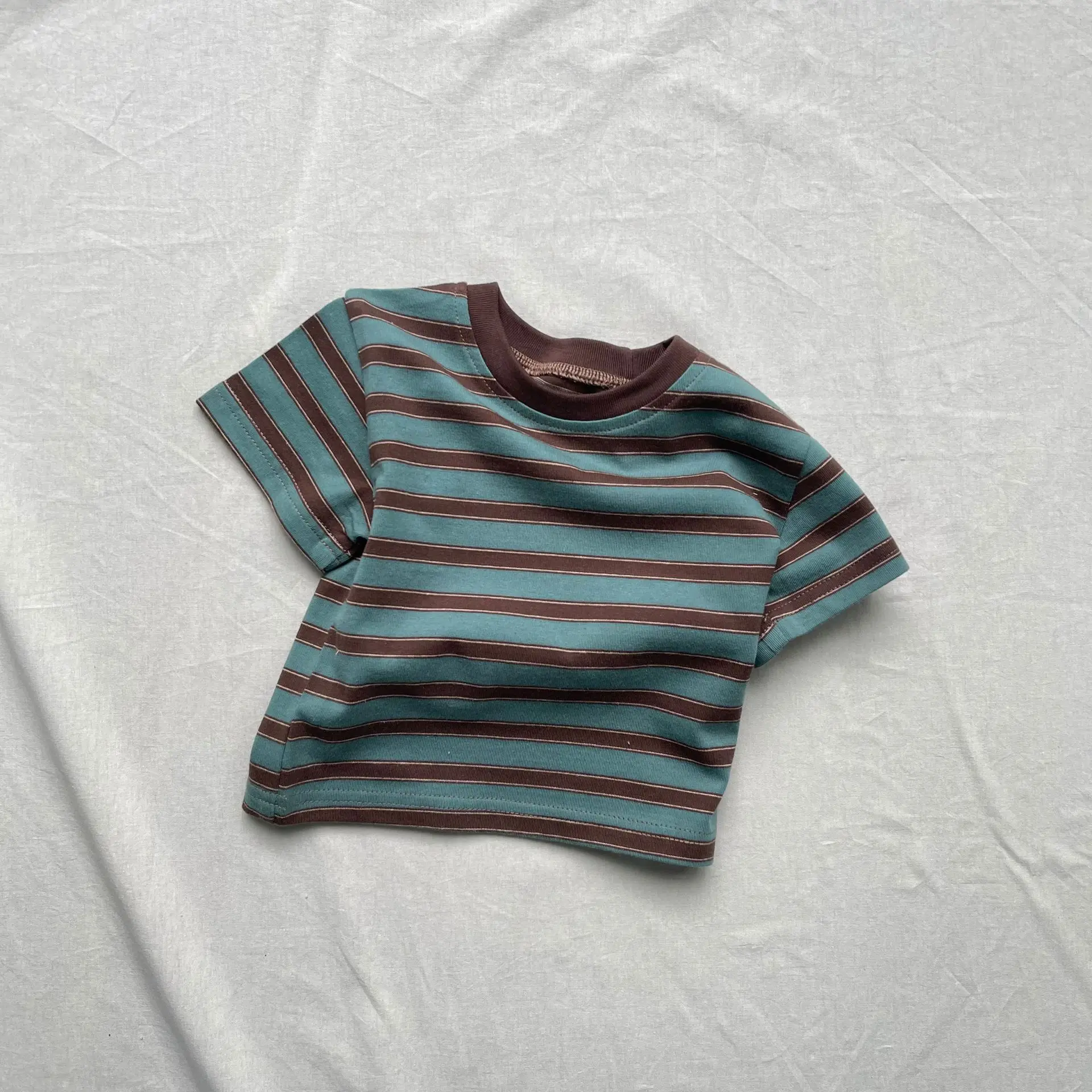 Summer New Baby Short Sleeve T Shirts Infant Casual Striped Tops Toddler Boys Girls Tee Cotton Children Clothes