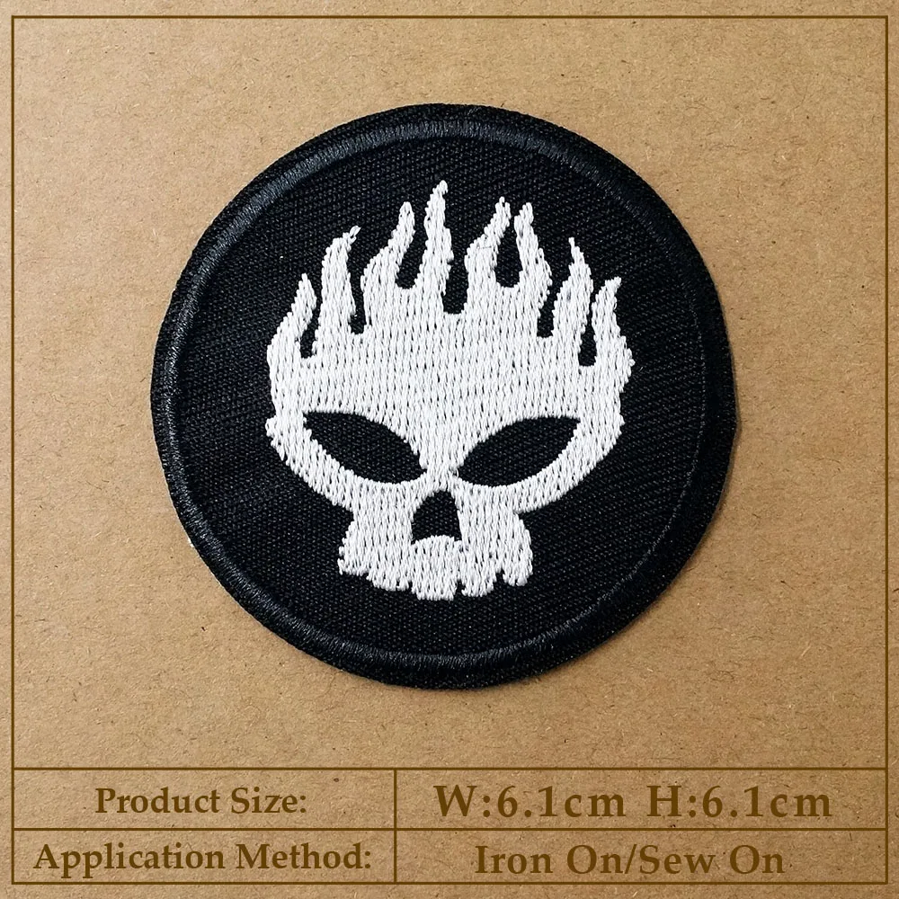 Rock Punk Iron-On Patch for Clothing - Heavy Metal Style Decorative Applique