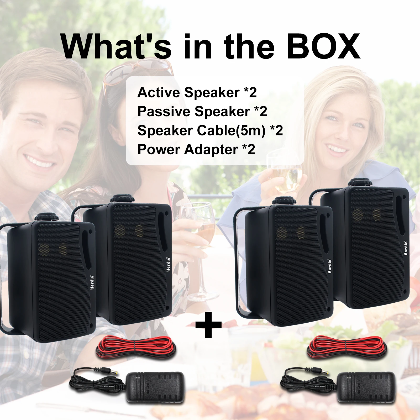 Herdio 3.5 ''1/2 أزواج مكبرات صوت بخاصية البلوتوث...