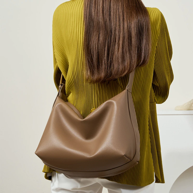 

Сумка на плечо женская из натуральной кожи, дизайнерский саквояж на плечо, Роскошная сумочка-тоут через плечо, модный чемоданчик кросс-боди, 2024