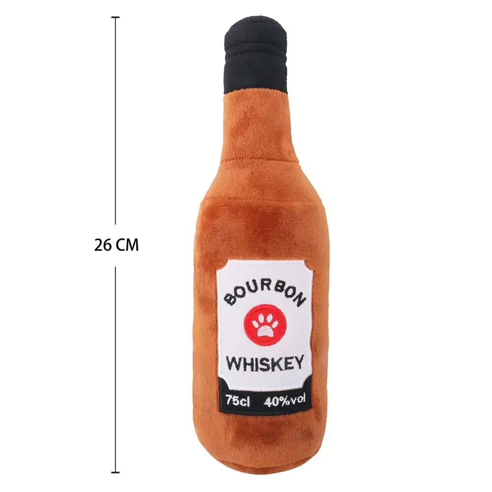 Dog toy simulation wine bottle series contains ringing paper BB called sounding spot molar toy 4