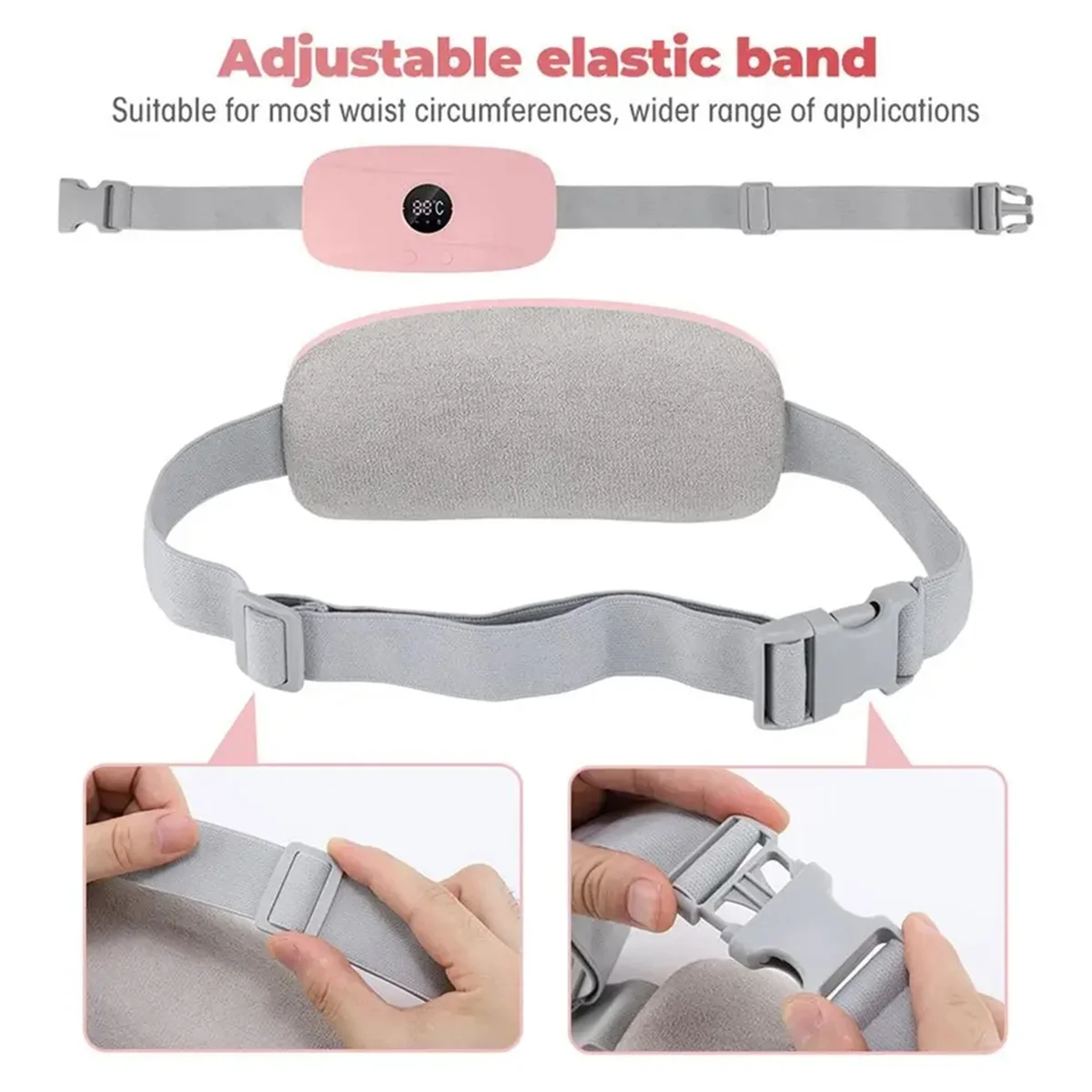 FZFZ Wearable Heating Pad for Cramps Heated Back Brace Back Warmer Heating Pad 3 Gear Electric Lightweights