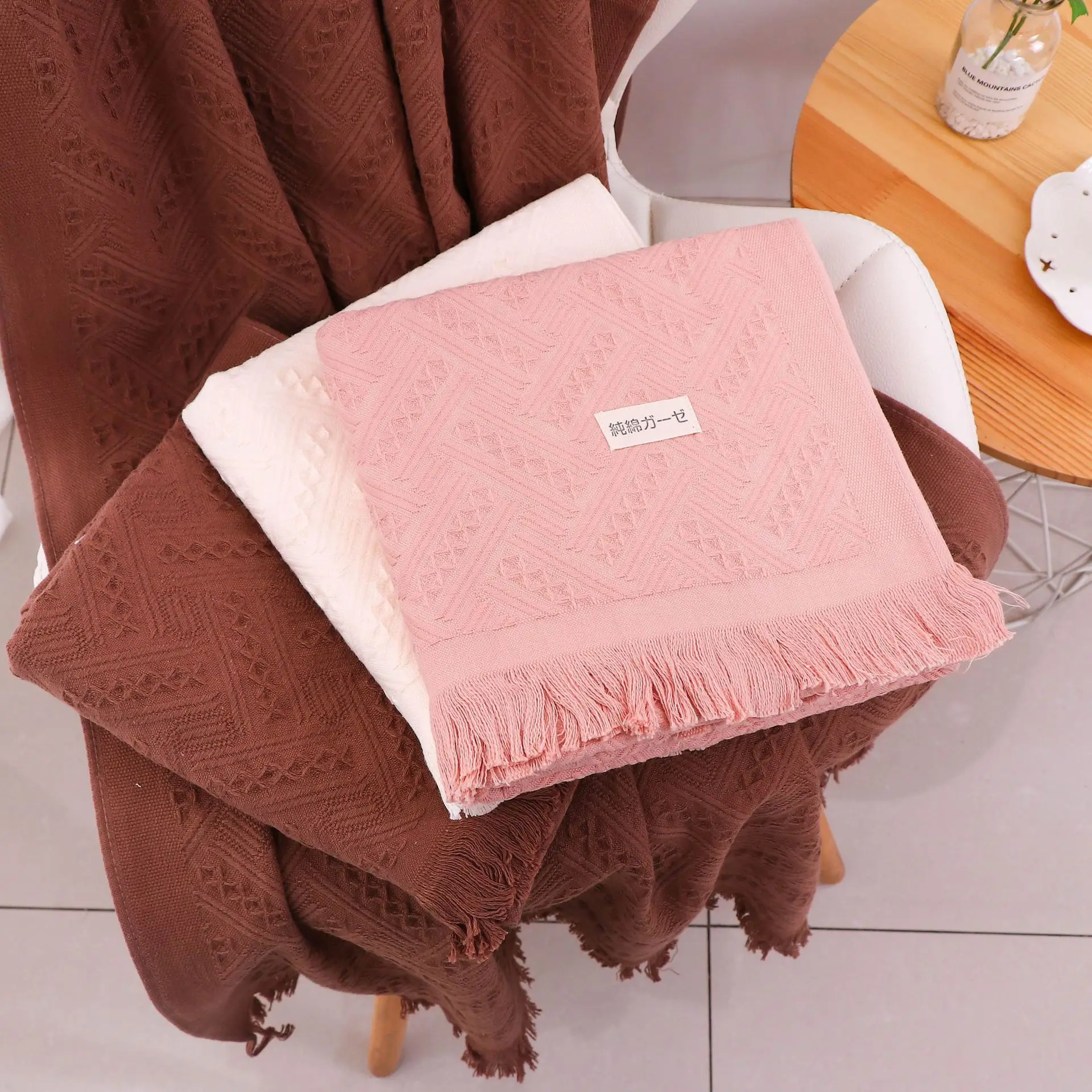 Pure Cotton Beach Towel Terry Bath Towels Large Towel Thick Luxury