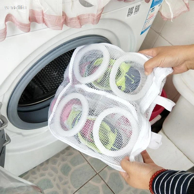 Shoes Washing Laundry Bag Mesh Net Pouch Machine Cleaning Protector Organizer