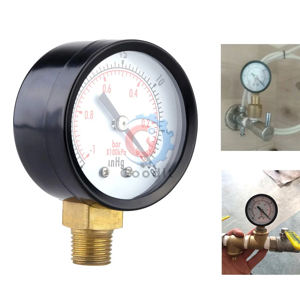 Vacuum/air pressure gauge mini dial dual scale 1/4 "NPT-30HG/0PS 2" digital display table