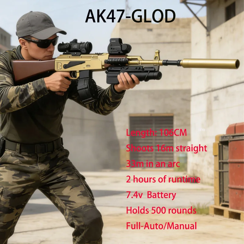 NewAK47ElectricGelBlasterOutdoorTeamShootingGameEssentialFullAutoGelBallBlasterCoolCompetitionBirthdayGift
