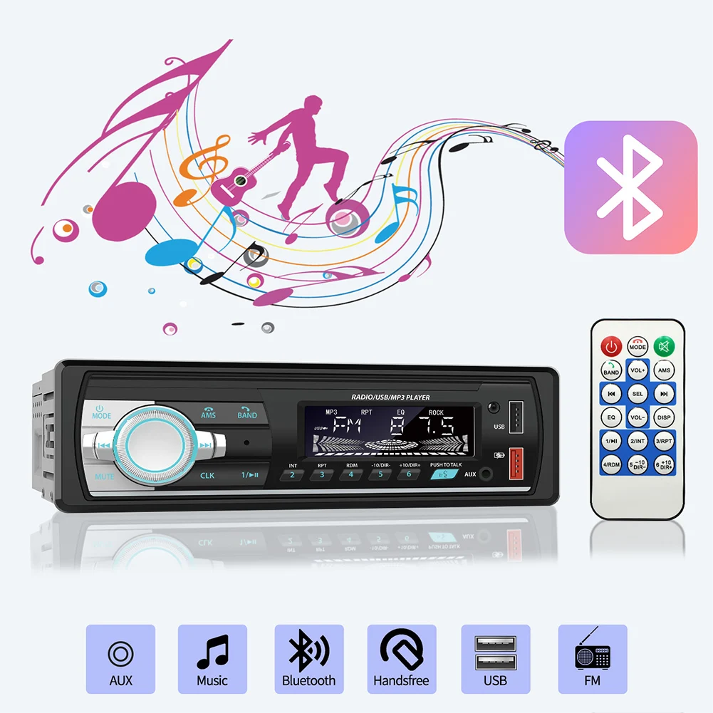 

Car Radio 1DIN Stereo Player Car MP3 Player Single DIN Bluetooth AUX In Dash Head Unit FM Radio Digital Media Receiver WitRemote