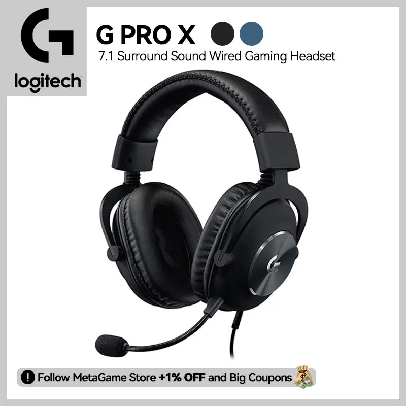 Logitech G Pro X Wired Gaming Headset Surround Sound with