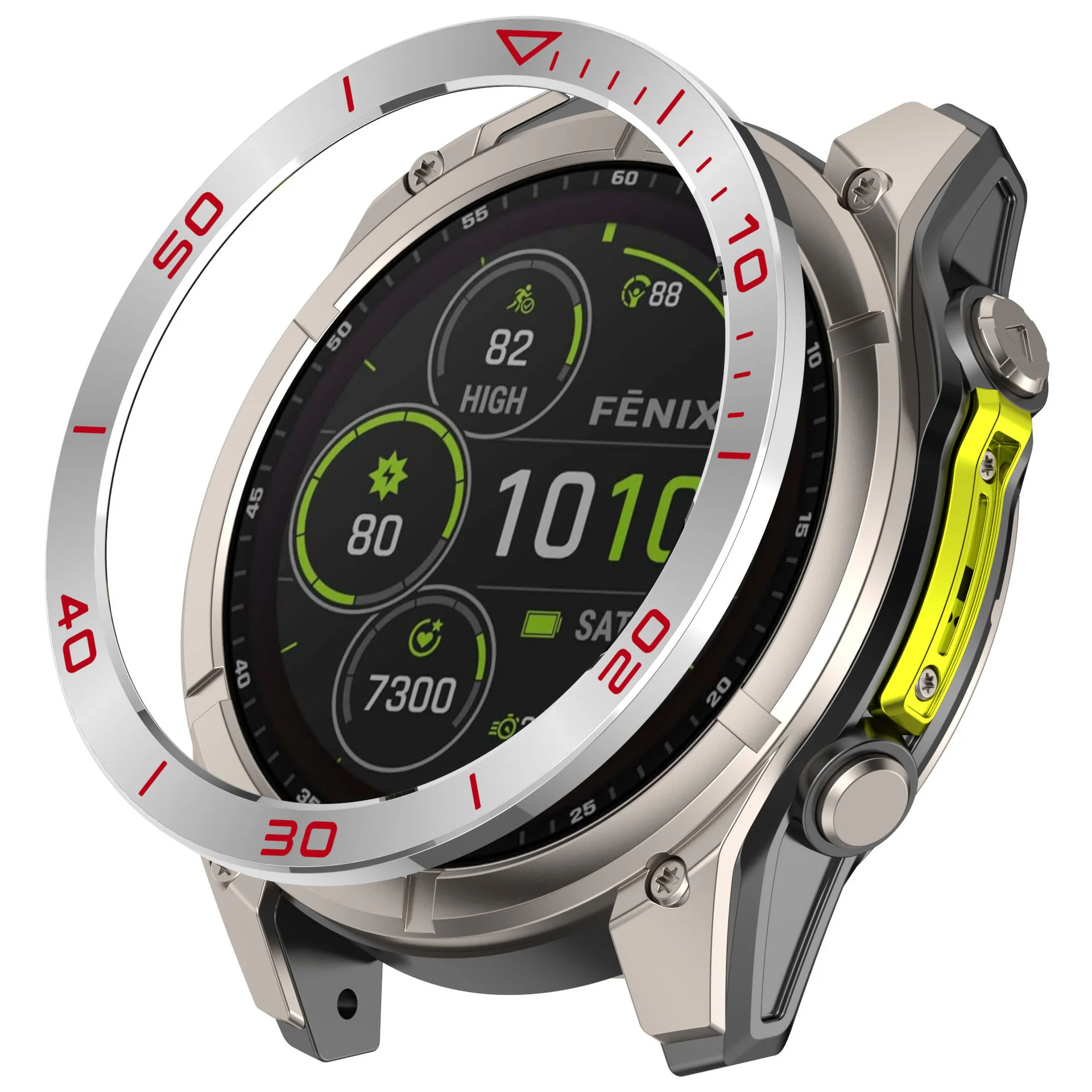 Enhanced Metal Bezel Ring with Time Speed Scale