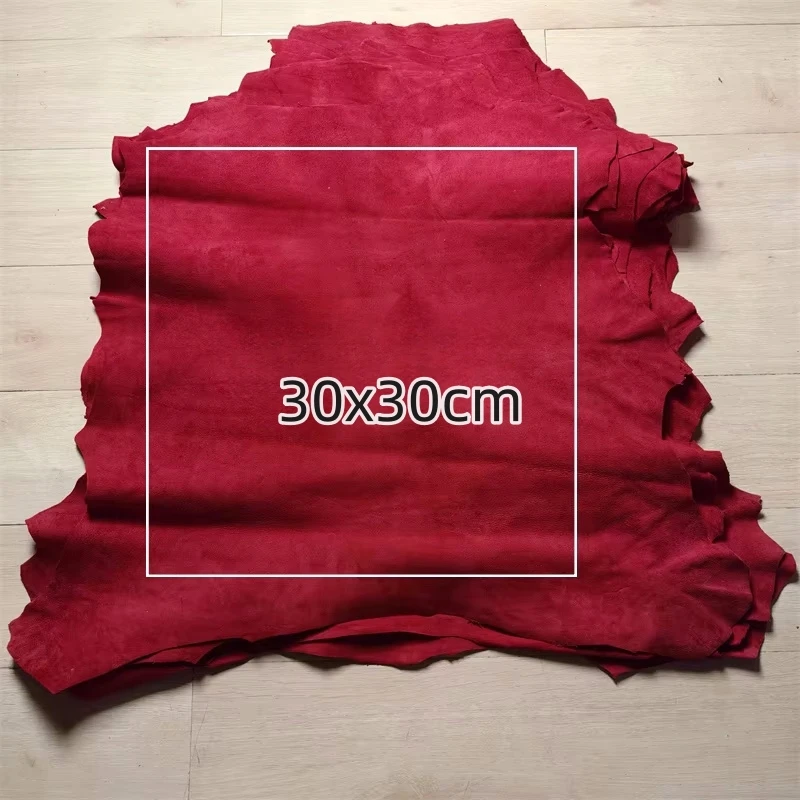 레드 프로스트 가죽, 0.8mm, 1mm 첫 번째 레이어 가죽. 진짜 가죽 원단. 수제 DIY 내부. 신발. 전체 양가죽