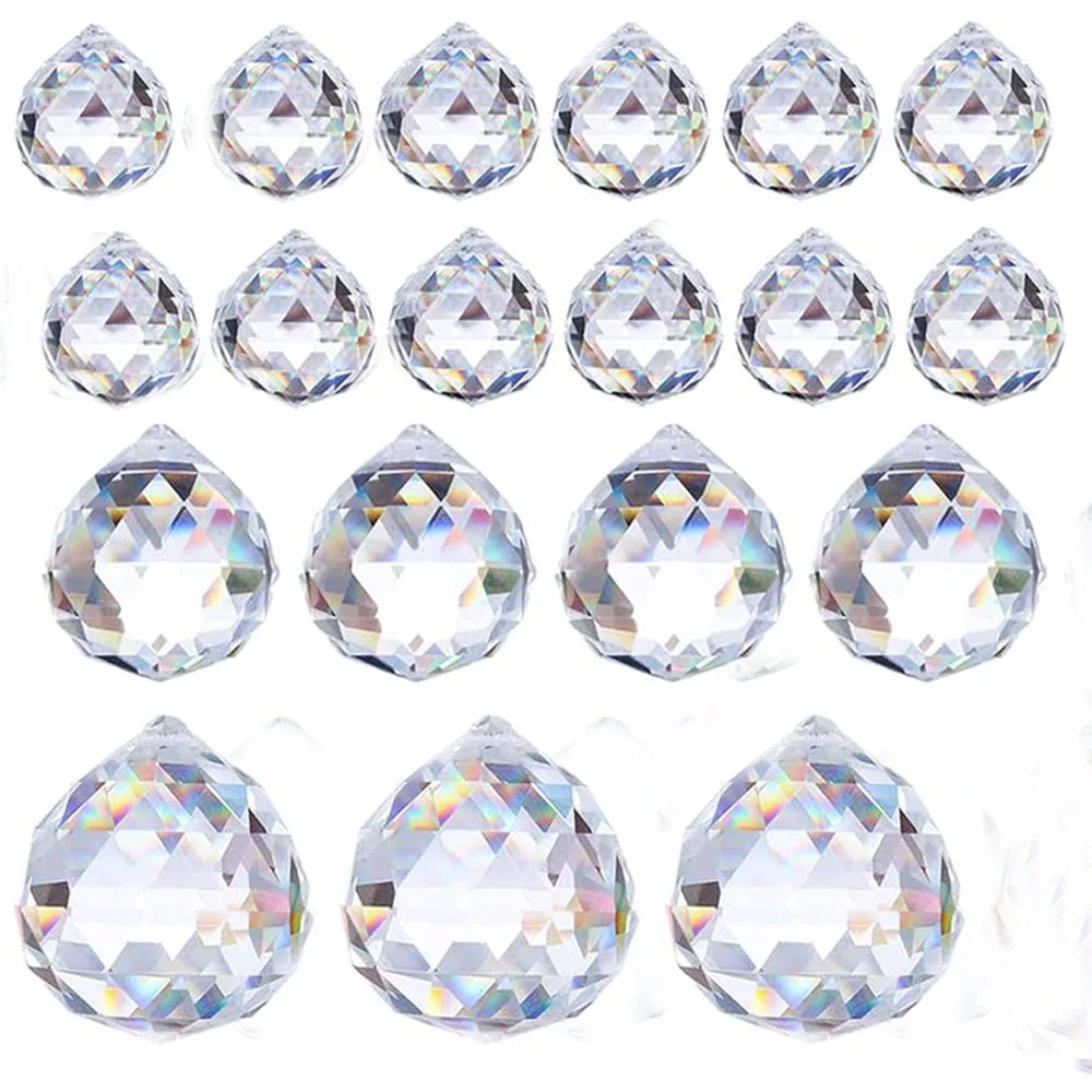 Sun Catchers Crystal Pendant 10pcs AB Crystal Ball Prism Chandelier Pendant Rainbow Maker DIY Bead Curtain Xmas Ornament
