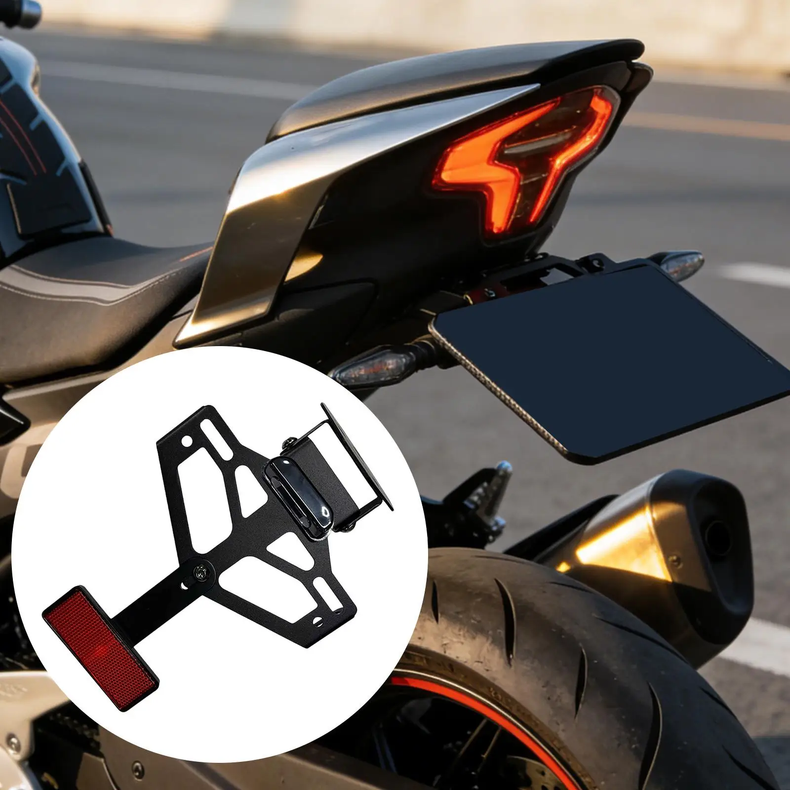 라이센스 플레이트 홀더 지지대 철 소재 CF MOTO 450SR 450NK 450SS용 조명이 있는 간편한 장착 후면 브래킷
