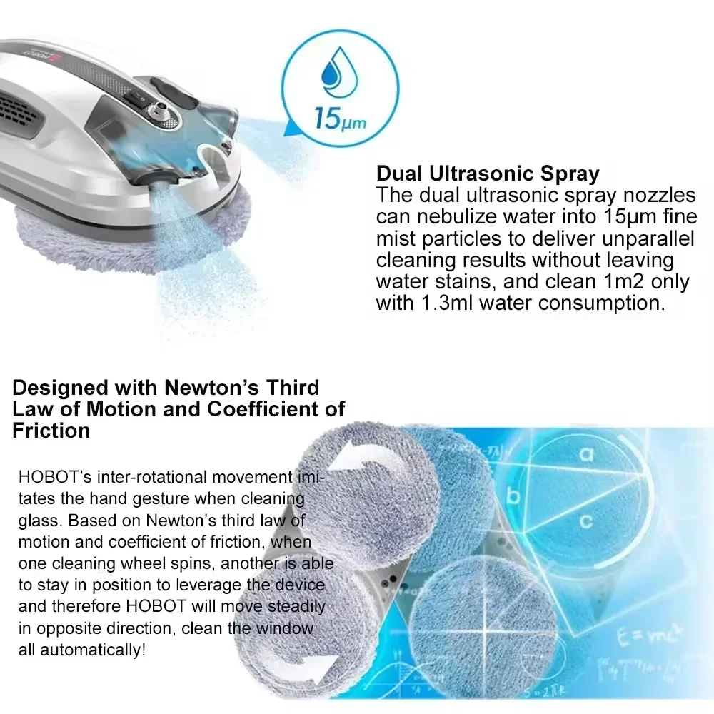 HOBOT R3 Window Cleaning Robot Fully-automatic Home Two-way Water Spraying Ponyo Glass Cleaning Robot Is Both Dry and Wet. 5