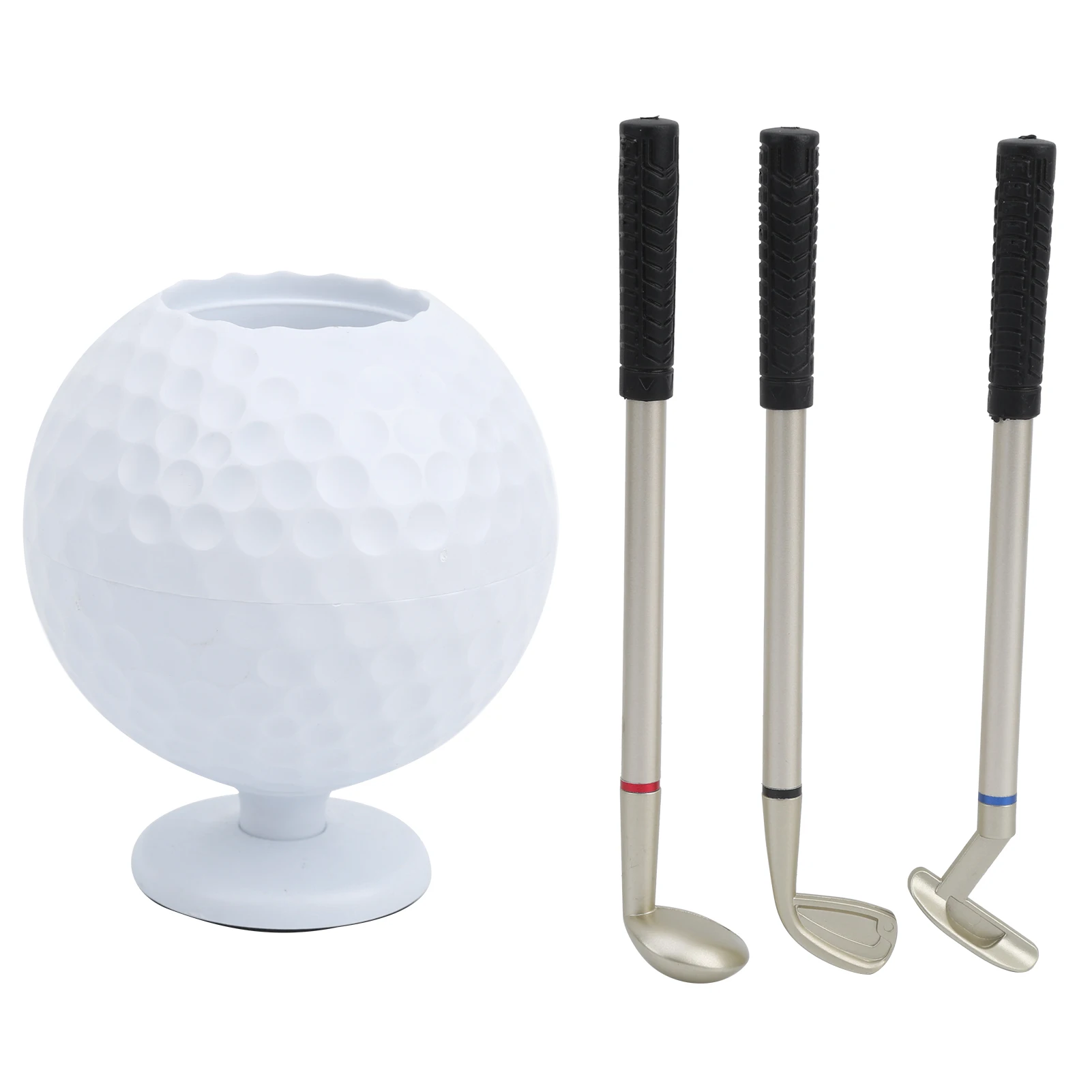 Mini Desktop Golf Ball Pen Holder with 3 Golf Cue Pens Plastic Golfer Souvenir Set Gift 5