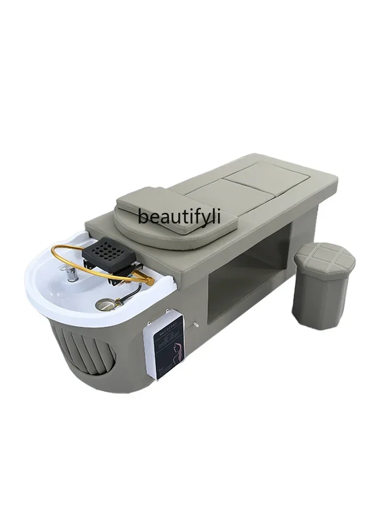 Head Therapy Shampoo Chair Water Circulation with Steaming Bed Facial Bed Moxibustion Head Therapy Bed
