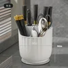 Multi-function rotary knife holder Chopsticks cylinder spoon integrated storage kitchen knife shelf storage rack 5