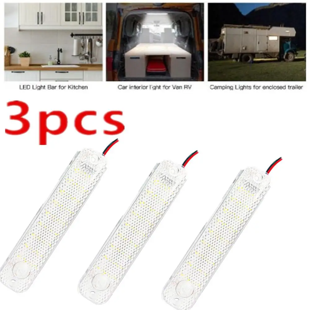 

3 pcs Car LED Dome Light 36LED 12V-85V Truck Interior Light with Switch Night Reading Ceiling Light for RV Motorhomes Marine