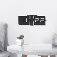 Retro Flip Clock Digital Display – Battery Operated Wall & Tabletop Flip Clock – Large Black Vintage Style Clock – 12 Hour AM/PM