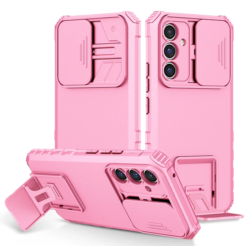 Slide Camera Armor Protective Phone Case with Plastic Cover