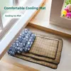 Safe Cute Print Pet Cooling Mats Washable Foldable Dog Cooling Mat Breathable with Pillow Pet Sleeping Pad Indoor 2