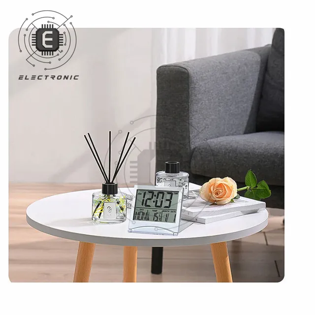 Klapp LCD Digital Alarm Clock Schreibtisch Tisch Wetter Station Schreibtisch  Temperatur Reise Elektronische Mini Uhr - AliExpress