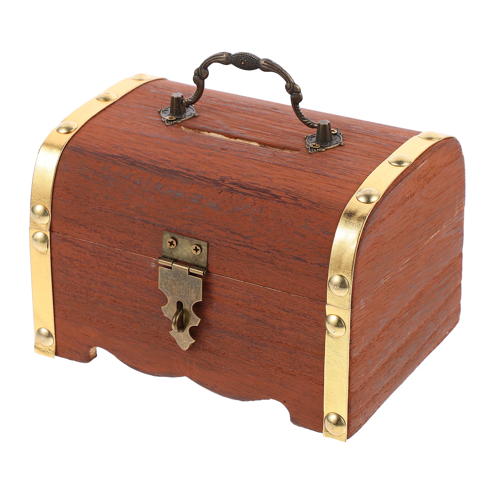 Piggy Bank Trunks for Storage Clear Banks Boys Gift Bin with Lid Coin Children Treasures Container Chest Kid Wood Souvenir 5