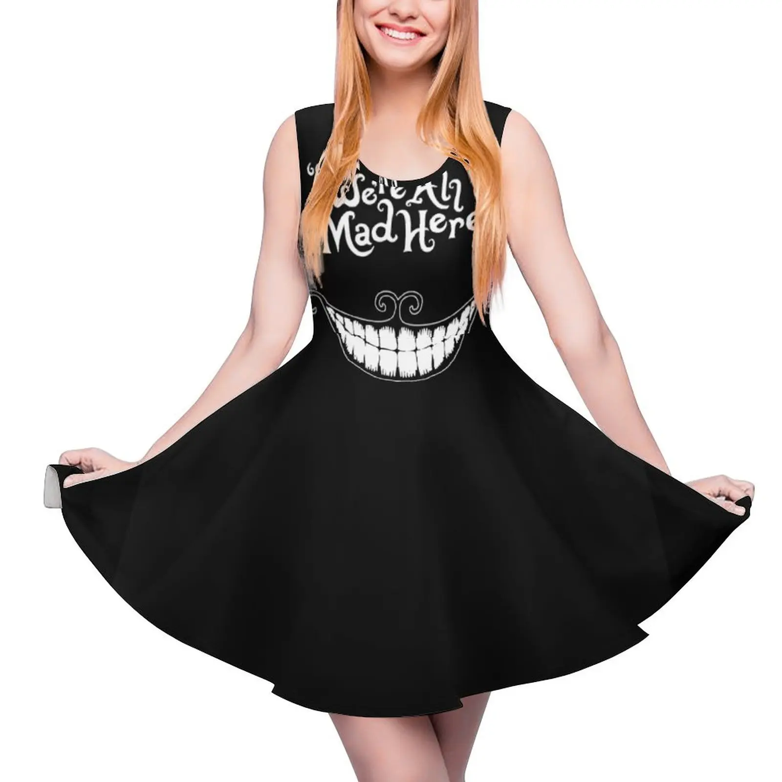 

We are all mad Here Round Neck Dress women's evening dresses cute dress prom dress 2024