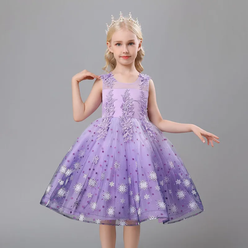 

Children Flower Girl Wedding Princess Dresses Kids Embroidery Lacing Up Bow Birthday Party Ball Gown Teens Clothing y418
