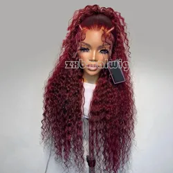 Kinky Curly Preplucked 26 Inches Long 180%Density Glueless Blonde Lace Front Wig With BabyHair Heat Temperature Daily Cosplay