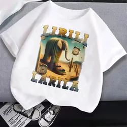 Children's Anime Cartoon Print Italian T - Shirt - Absorbent Casual Round Neck Top - Kids - 150CM (W62433)
