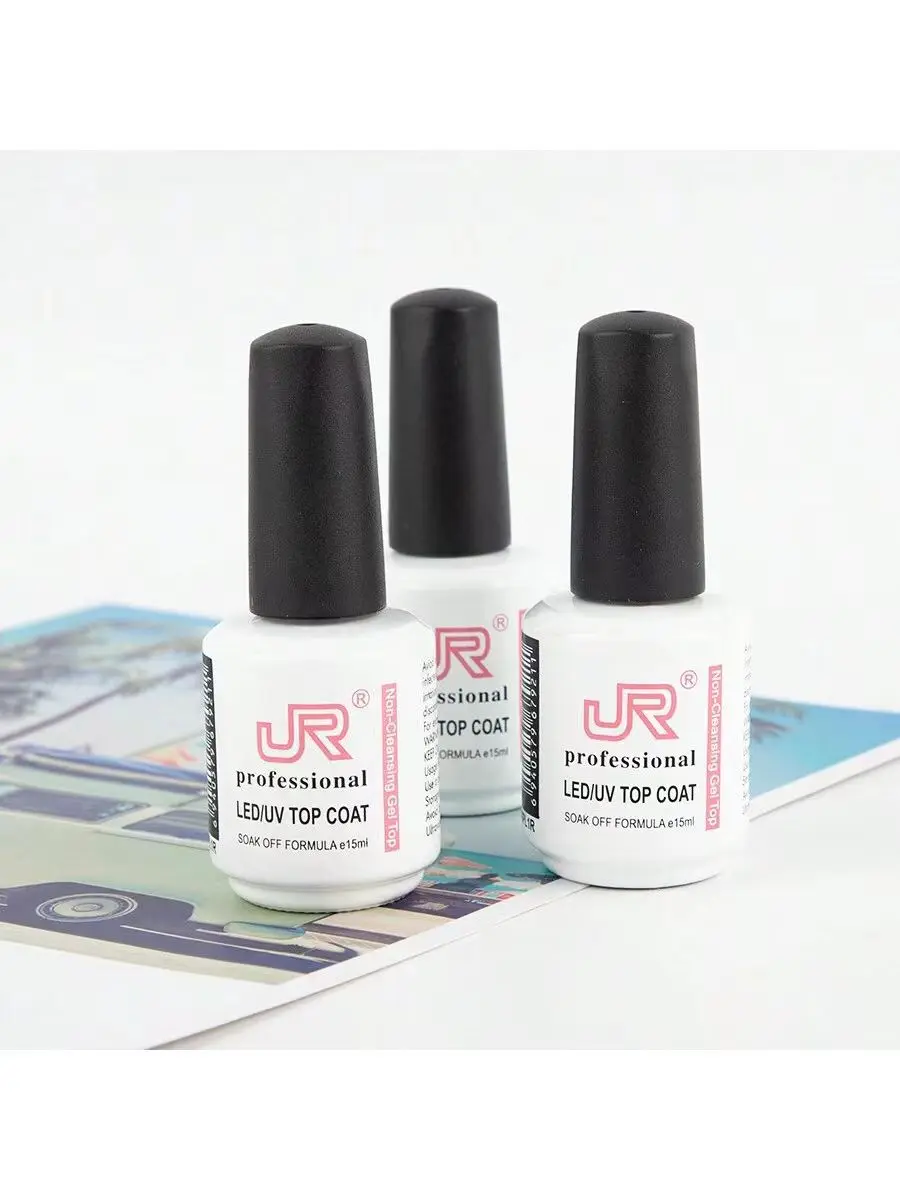 15ml 6pcs/box top coat base coat with JR private label long lasting strengthen bling nail gel top and base coat nail polish 4