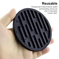 Pack of 4 Drink Coasters Kitchen Table Placemat Coffee Cup Mat Silicone Draining Bowl Holder Pad Tableware Home  Gray 5