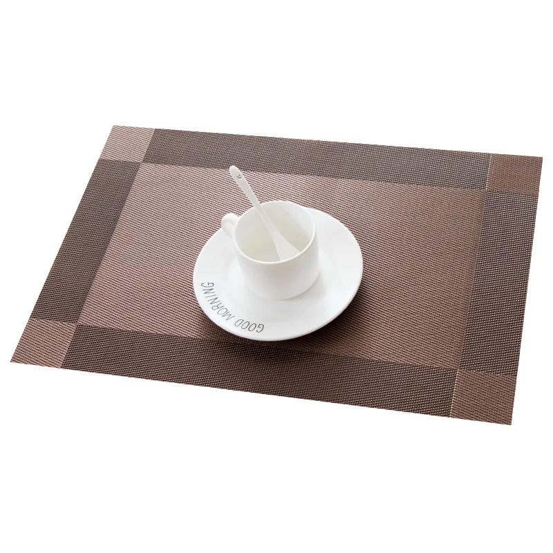 Set of 4/6 Modern Non-Slip Washable PVC Table Mats - Stylish Dining Table Placemats with Coasters