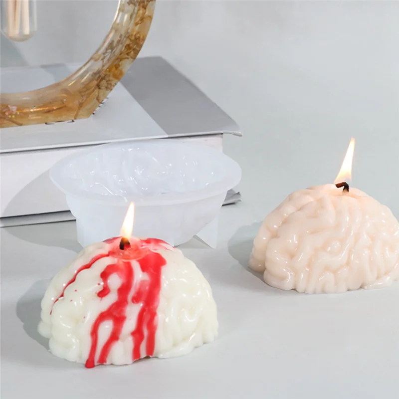MisFun Stampino Silicone Cervello, 2 Pcs Mini Stampi In Silicone Per Budino Di Cervello Stampo In Silicone, Stampi In Silicone Per Cioccolatini A Forma Di Cervello, Per Halloween E Cupcake