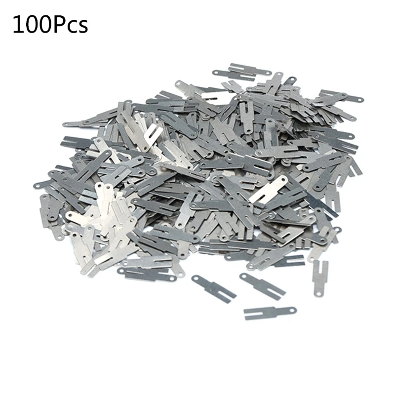 

100 Pieces 0.15x20x4mm H type Nickel Plated Steel Strip Tabs Suitable for Battery Spot Welder High Tensile Tension