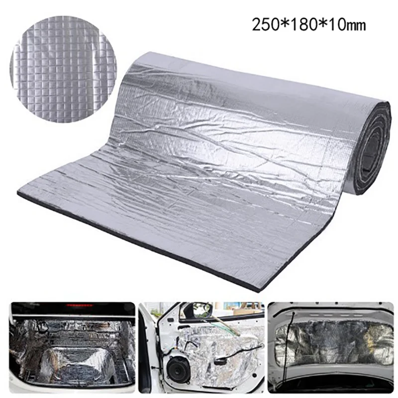 Sound Insulation Cotton 10pcs Rv Heat And Sound Insulation Pad 10mm Thick Aluminum Foil Car Door Hood
