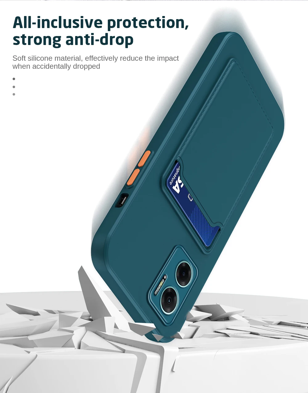 Handyhülle für Xiaomi Redmi Note 11E Note11E Note11E, Brieftaschenfach, für Redmy Note 11 E 5G, weiches Silikon, stoßfest_voghion.com